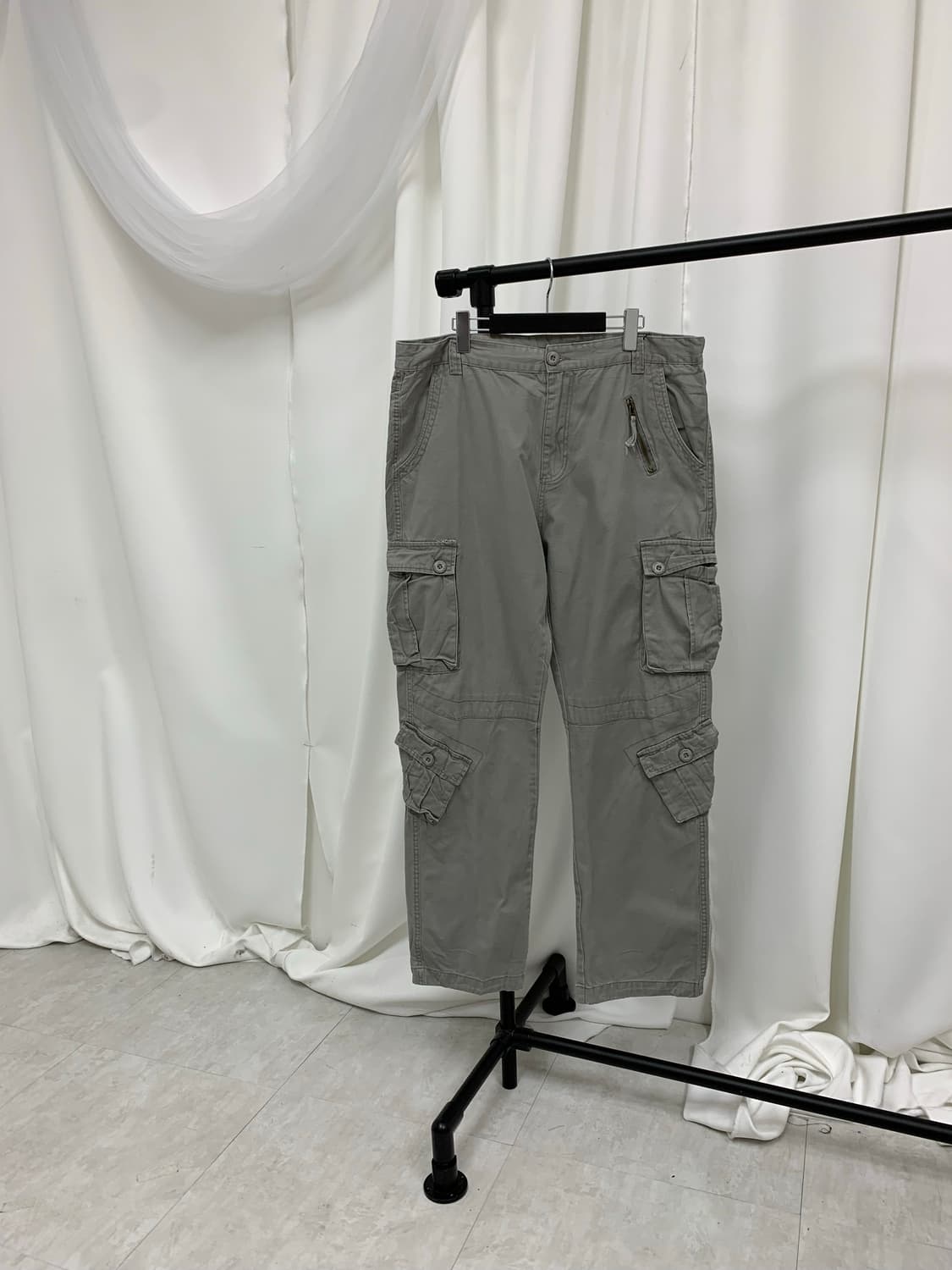 그레이 지퍼 디테일y2k 카고팬츠  상품이미지1