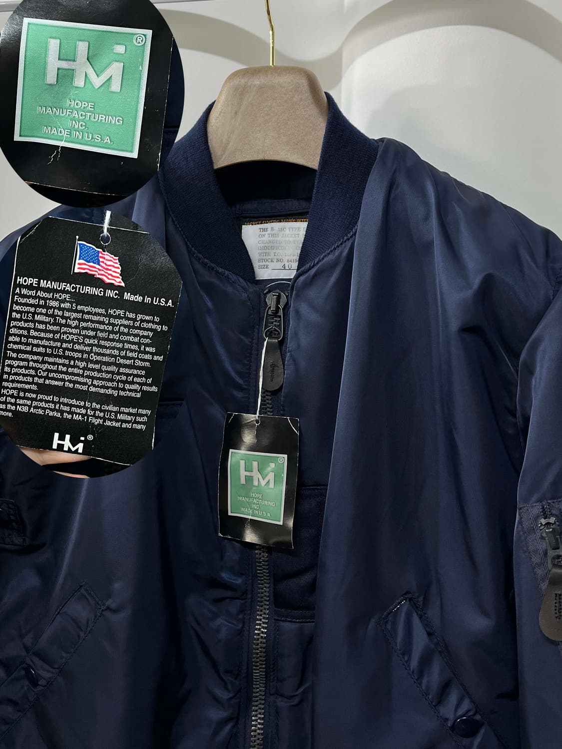 80's USAF B-15C 울파일 모디파이드 플라이트 보머 자켓 상품이미지5