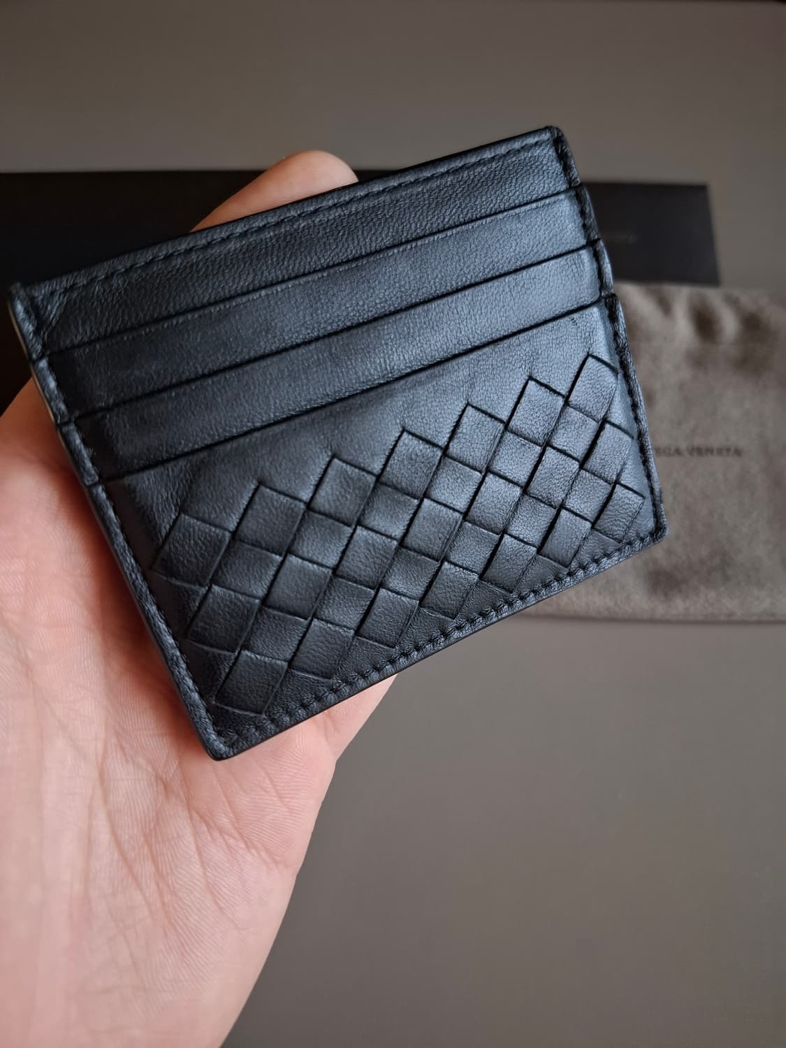 보테가베네타 인트레치아토 카드지갑 블랙 상품이미지2