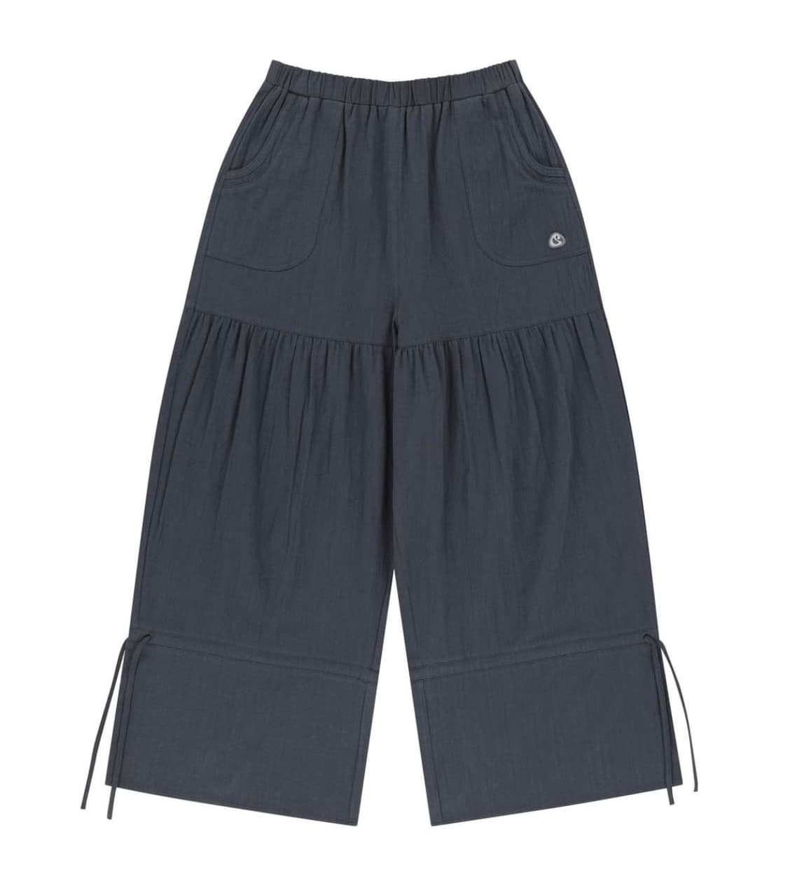 코이세이오 셔링 러프 팬츠 네이비 상품이미지1