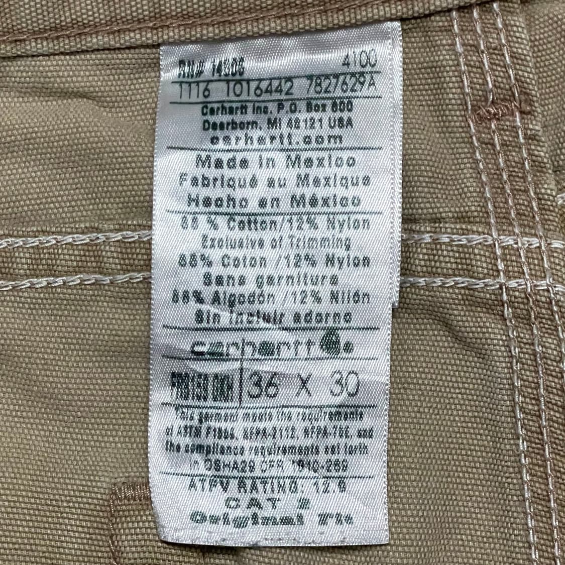 칼하트 FR 싱글니 카펜터 디스 워크팬츠 골든 카키 gkh 36 상품이미지5