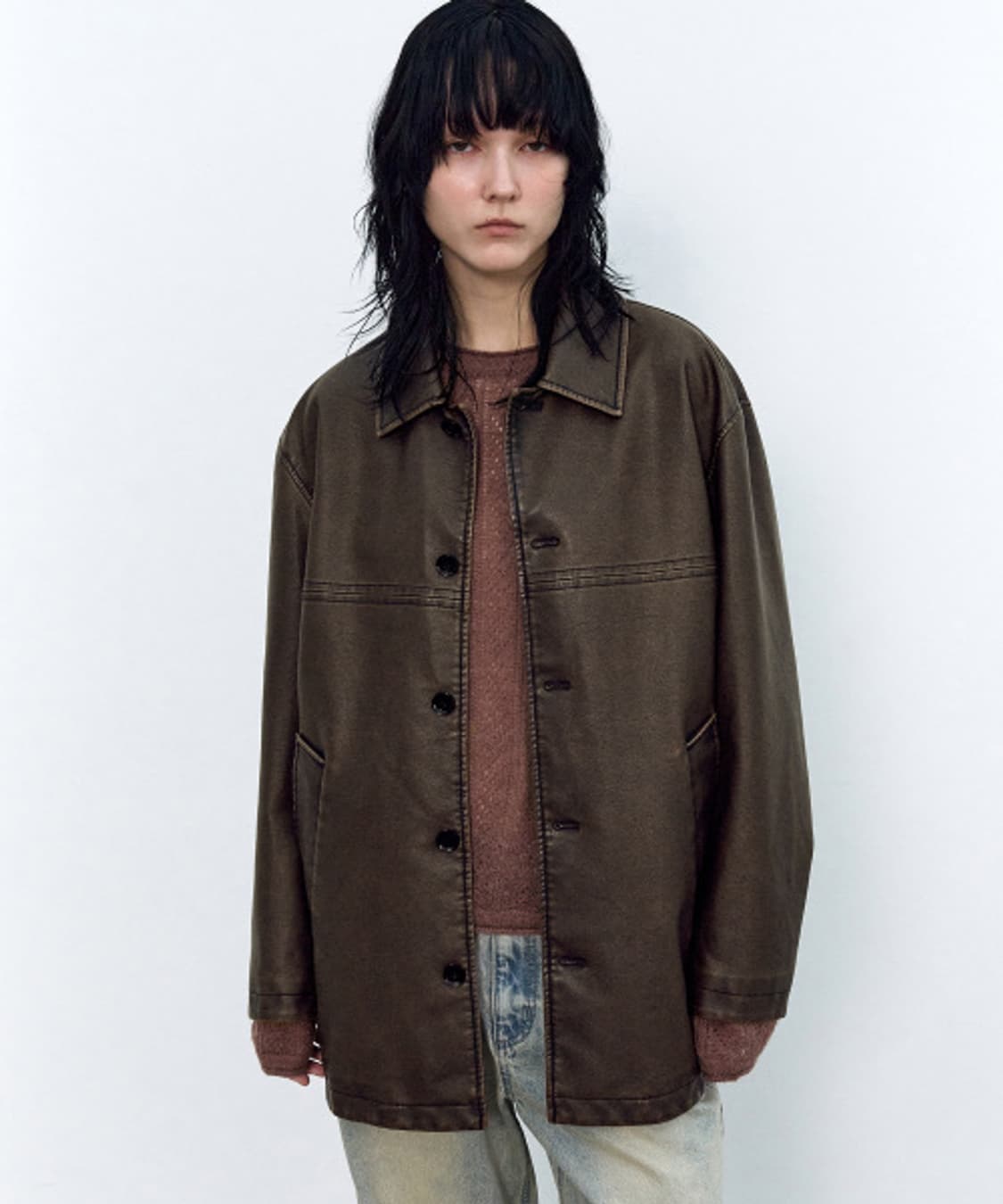 인사일런스 비건 레더 카코트 상품이미지4