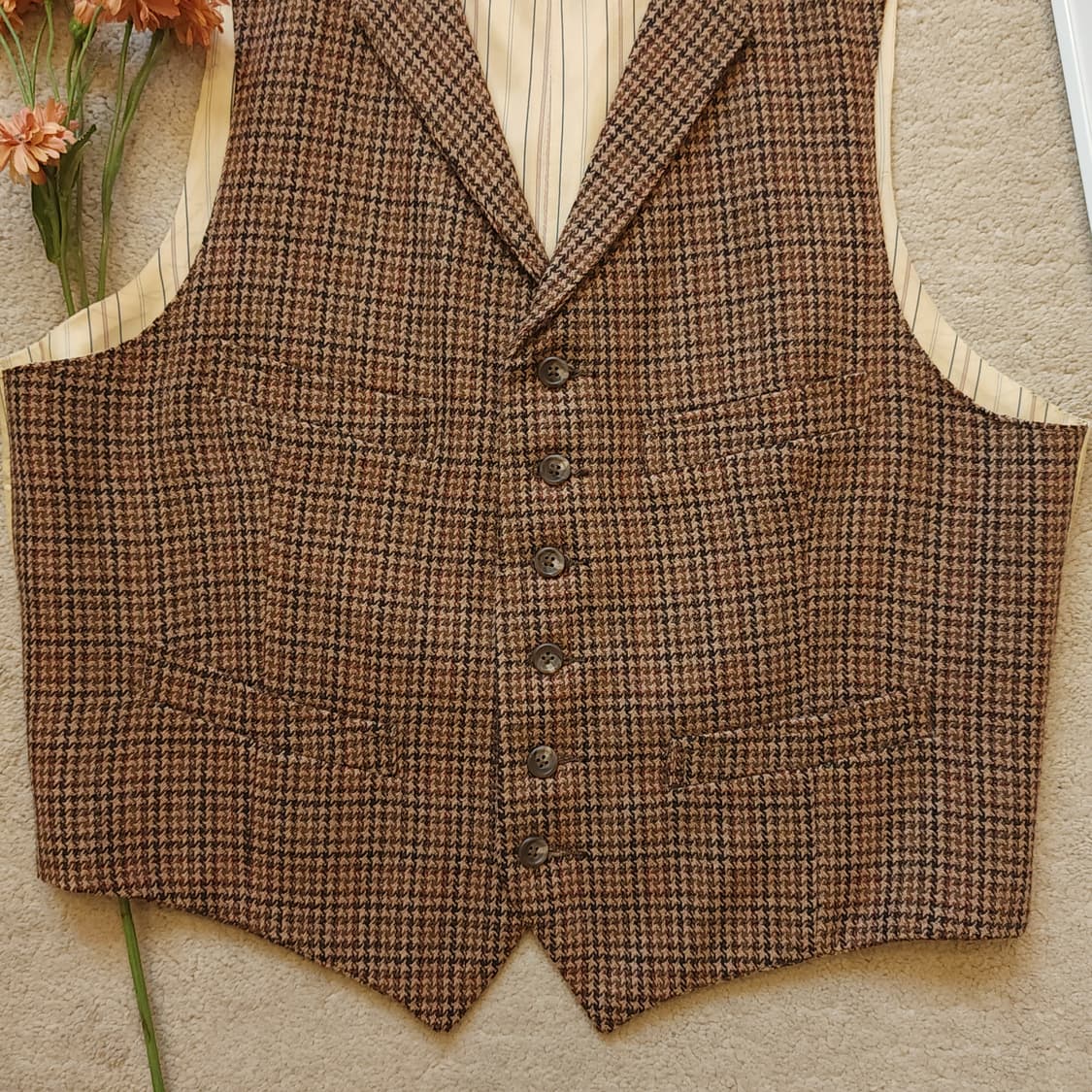 90s 폴로 컨트리 하운드투스 스타 패턴 울 베스트 L 상품이미지5