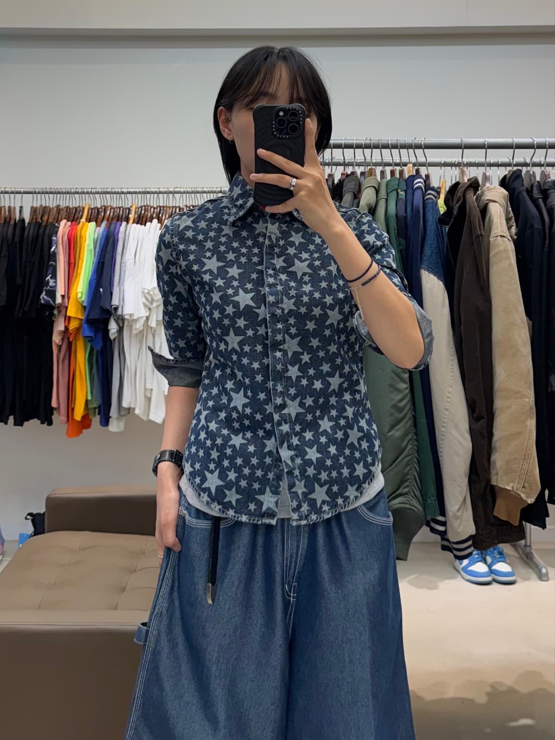 히스테릭글래머 별 패턴 데님 셔츠 상품이미지6