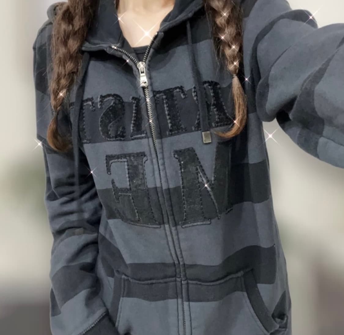 빈티지 스트라이프 펑크 후드집업 105 상품이미지4