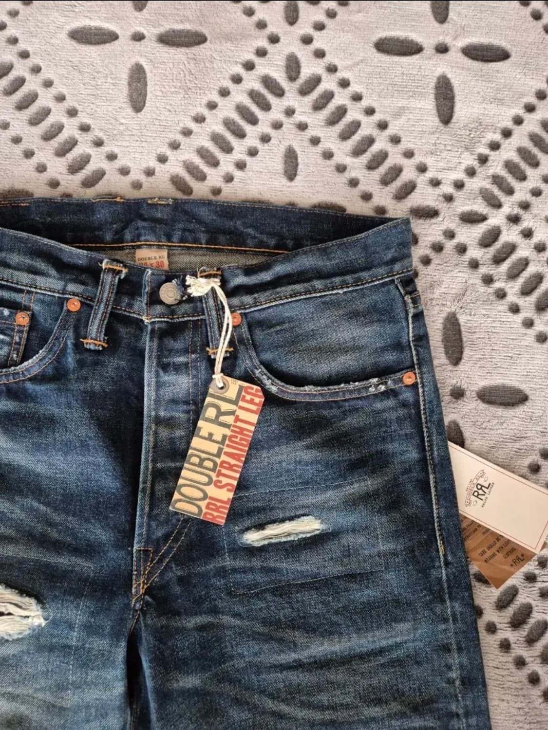 rrl 더블알엘 홀리 셀비지 데님 진 스트레이트핏 상품이미지3