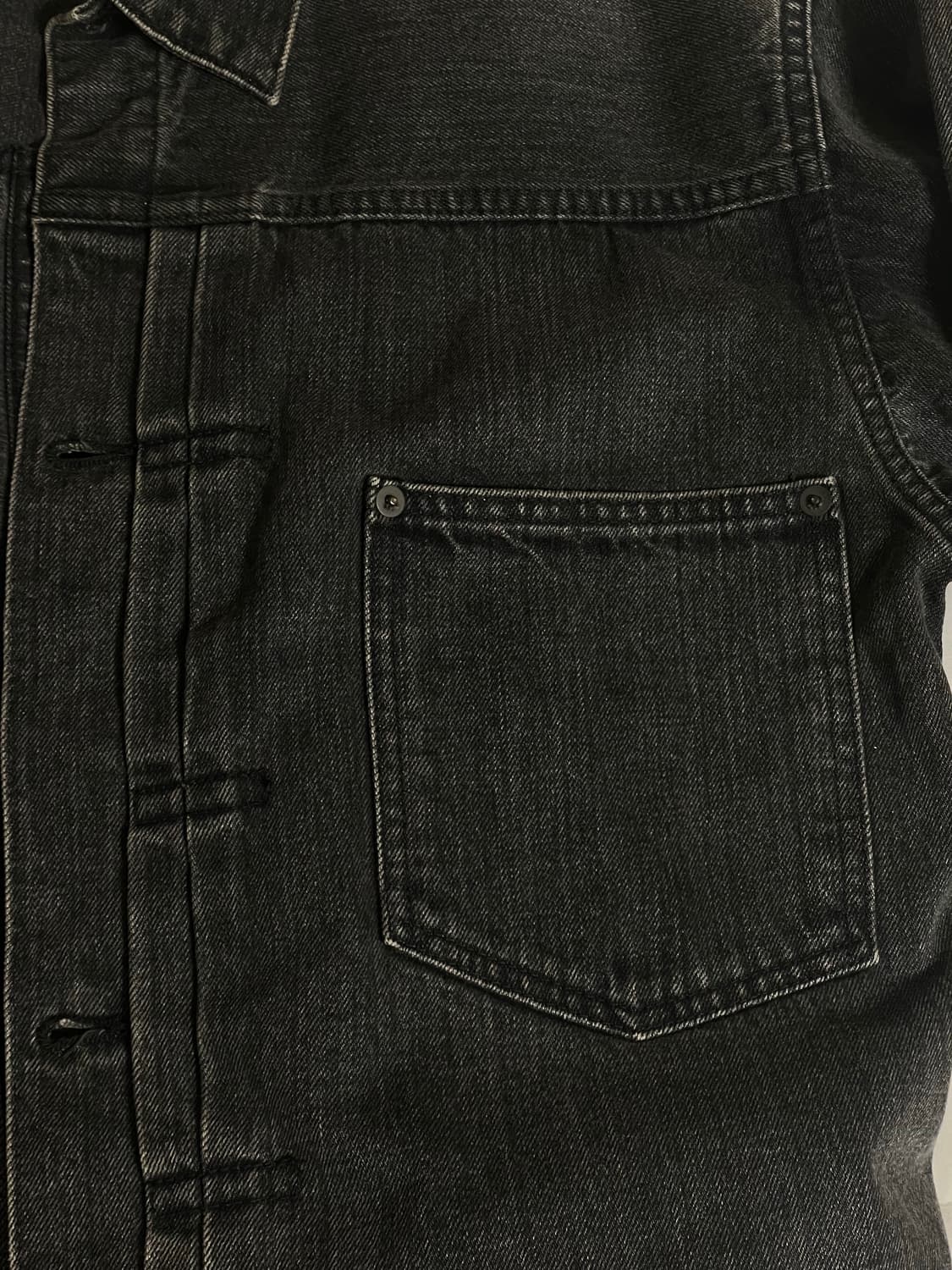 [4/XL] 오어슬로우 대전판 1세대 흑청 블랙 워시드 데님 자켓  상품이미지5