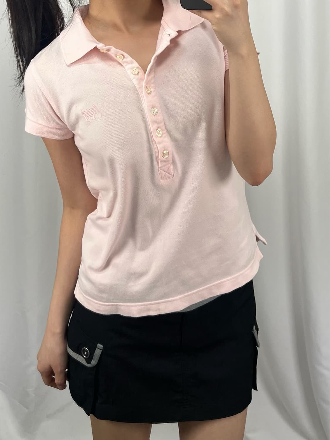 아르마니 진스 핑크 카라 반팔  상품이미지1