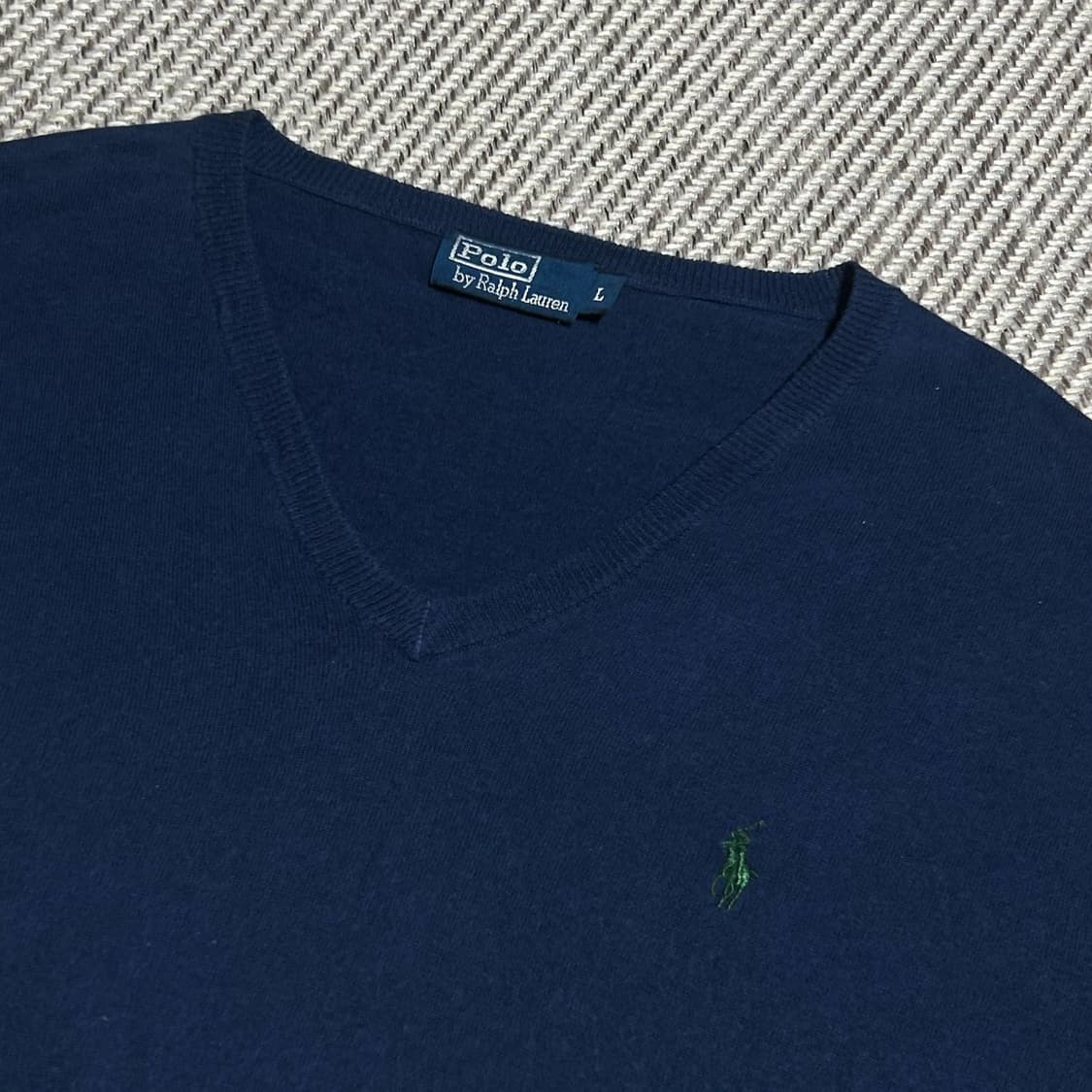 [L] Polo 폴로 랄프로렌 15% 캐시미어 네이비 브이넥 니트 상품이미지2