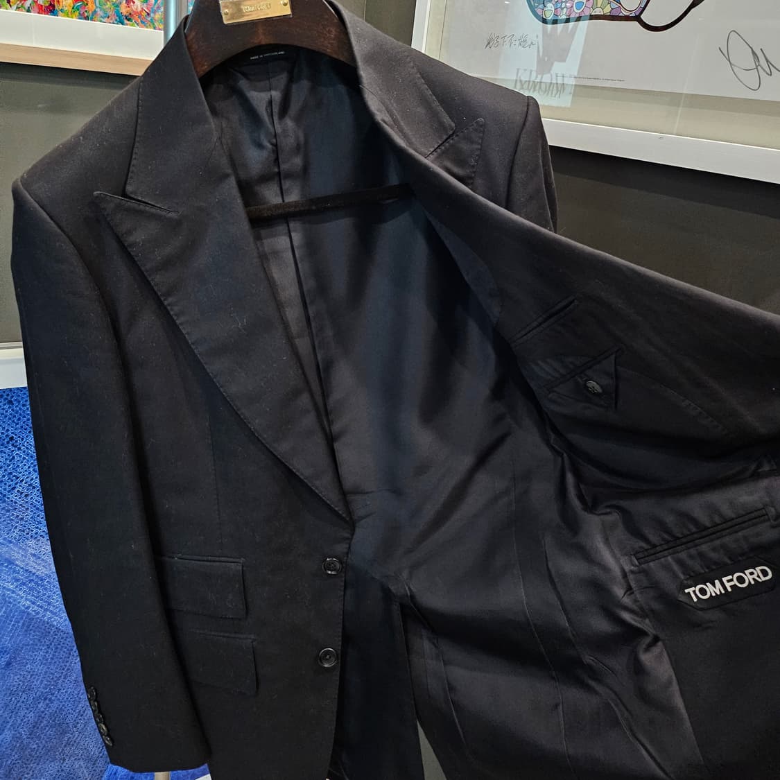 톰포드 아티쿠스 메탈 탭 투피스 블랙 수트셋업 상품이미지4