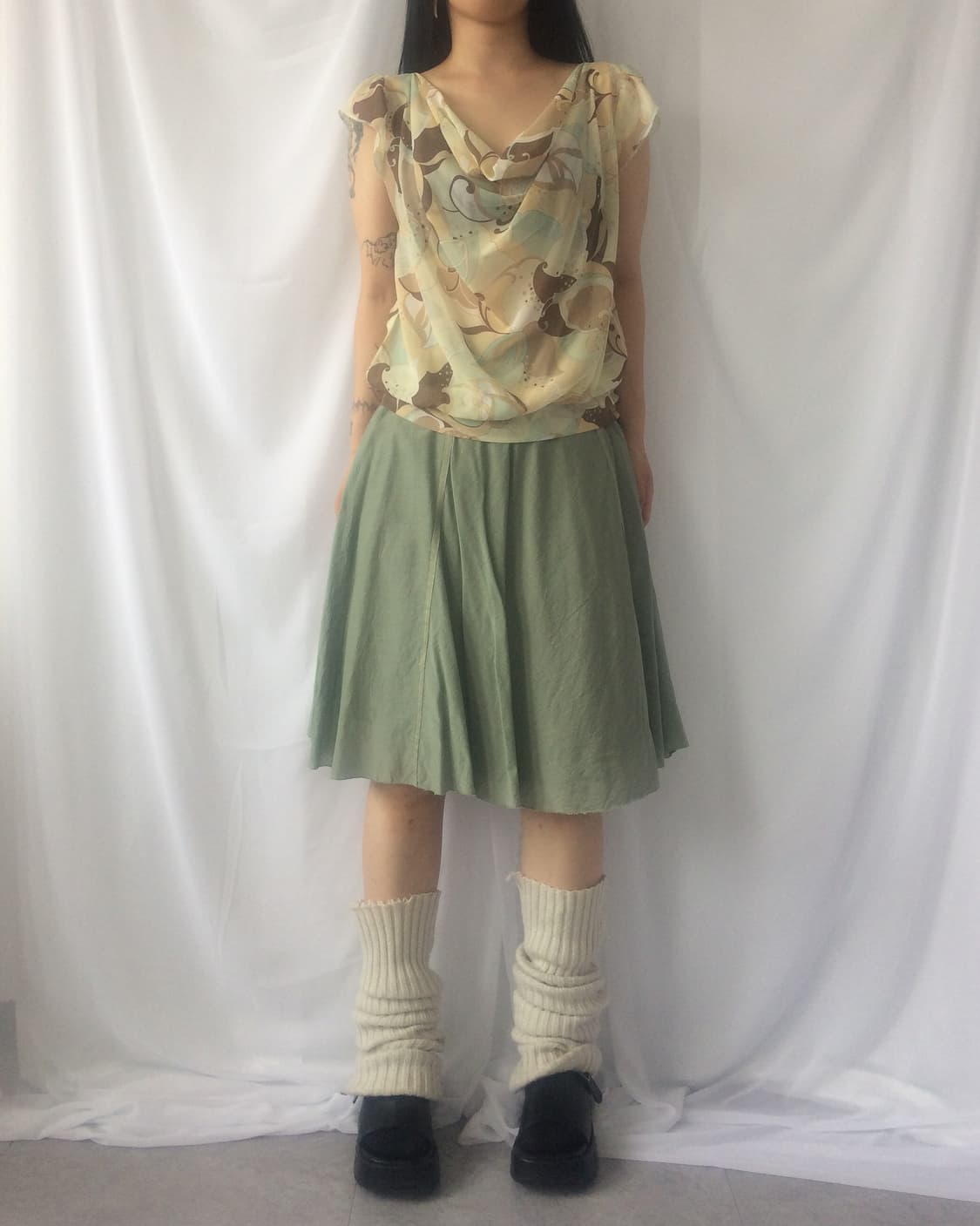 Back frill point midi skirt 상품이미지6