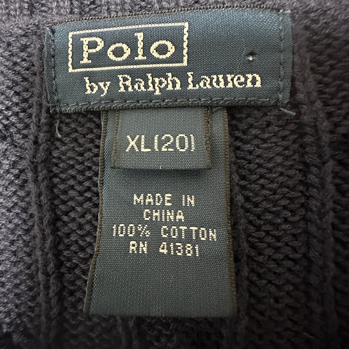 POLO RALPH LAUREN cable knit vest navy 상품이미지4