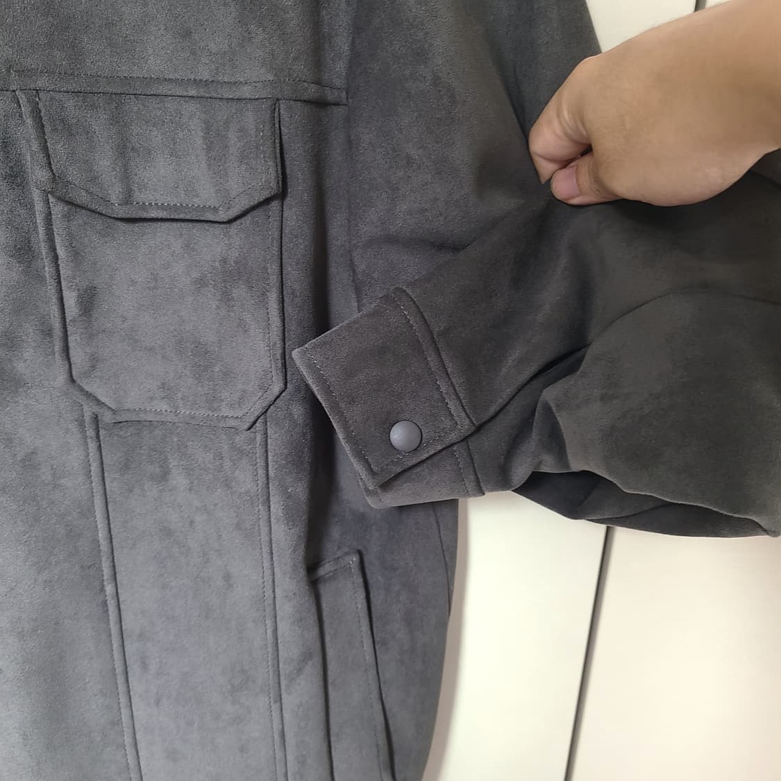 [L-XL] 차콜 그레이 스웨이드 자켓 상품이미지7