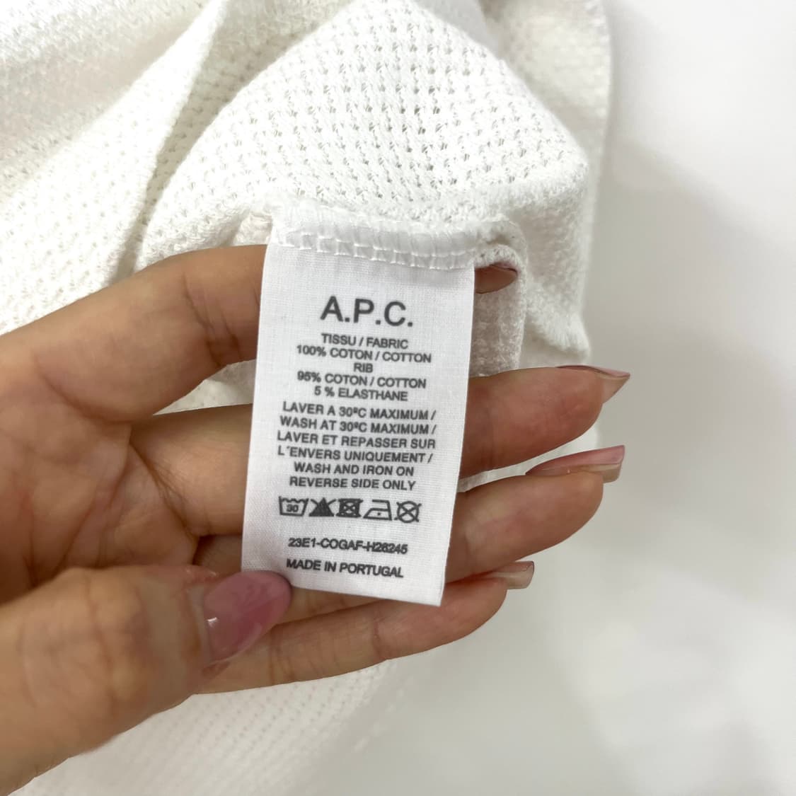 A.P.C. 아페쎄 로고 메쉬 화이트 반팔 티셔츠 상품이미지7