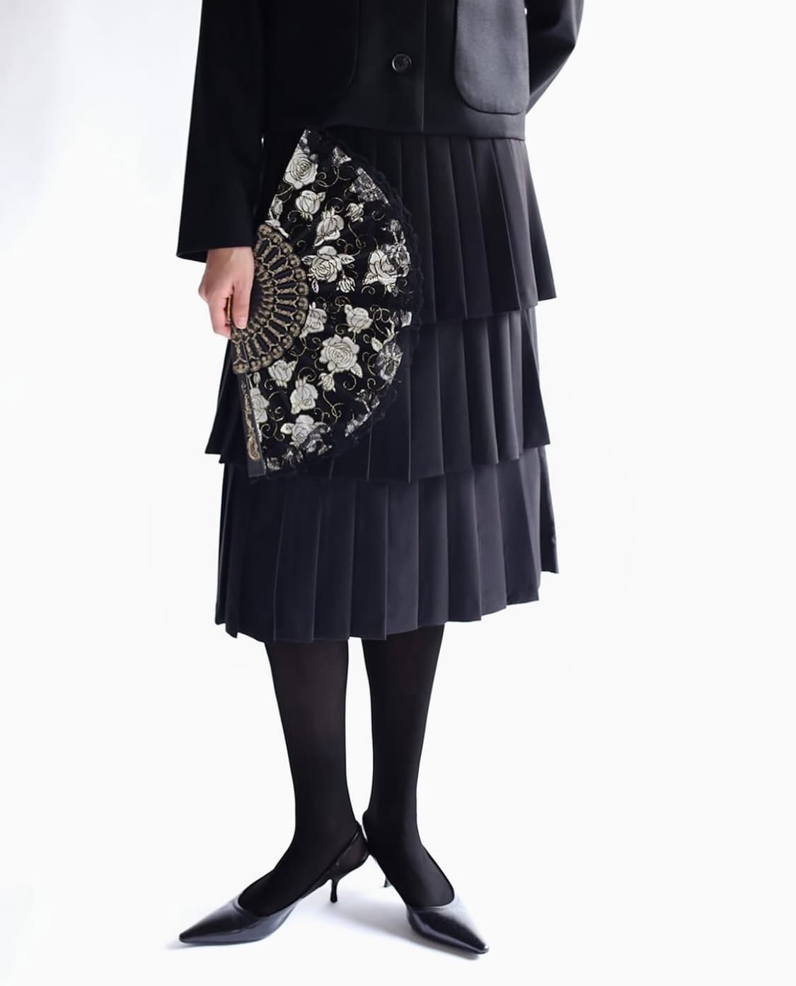 언노운블루 OG 플리츠 스커트 [블랙] 상품이미지3