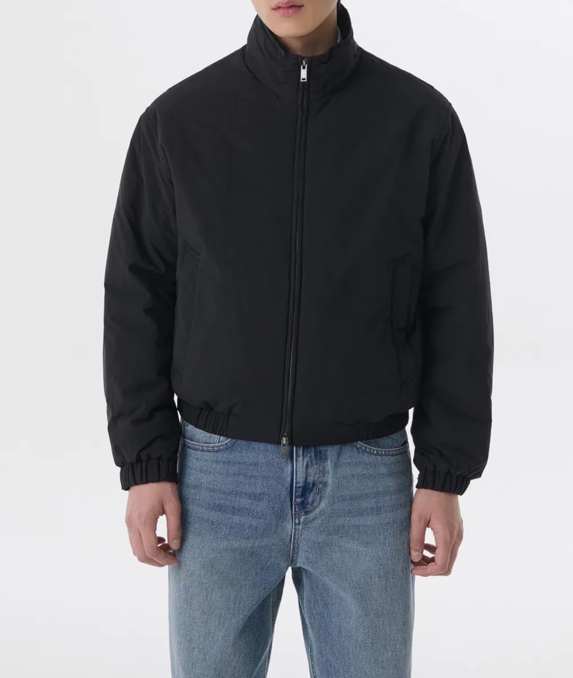 (XL) 무탠다드 하이넥 패딩 블루종 재킷 [블랙] 상품이미지1