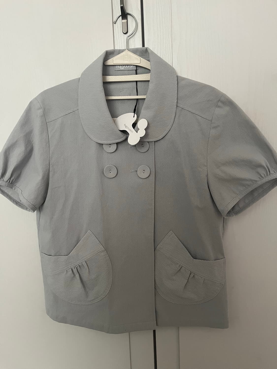 허그유어스킨 디테쳐블 라운드 자켓 그레이시 블루 상품이미지5