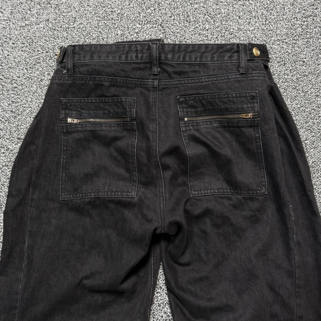 Name : 와이프로젝트 팝업진 흑청 데님 디테일 와이드팬츠 :)  상품이미지5