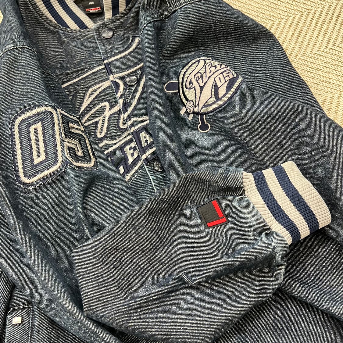 후부 데님 바시티자켓 r2226 상품이미지5