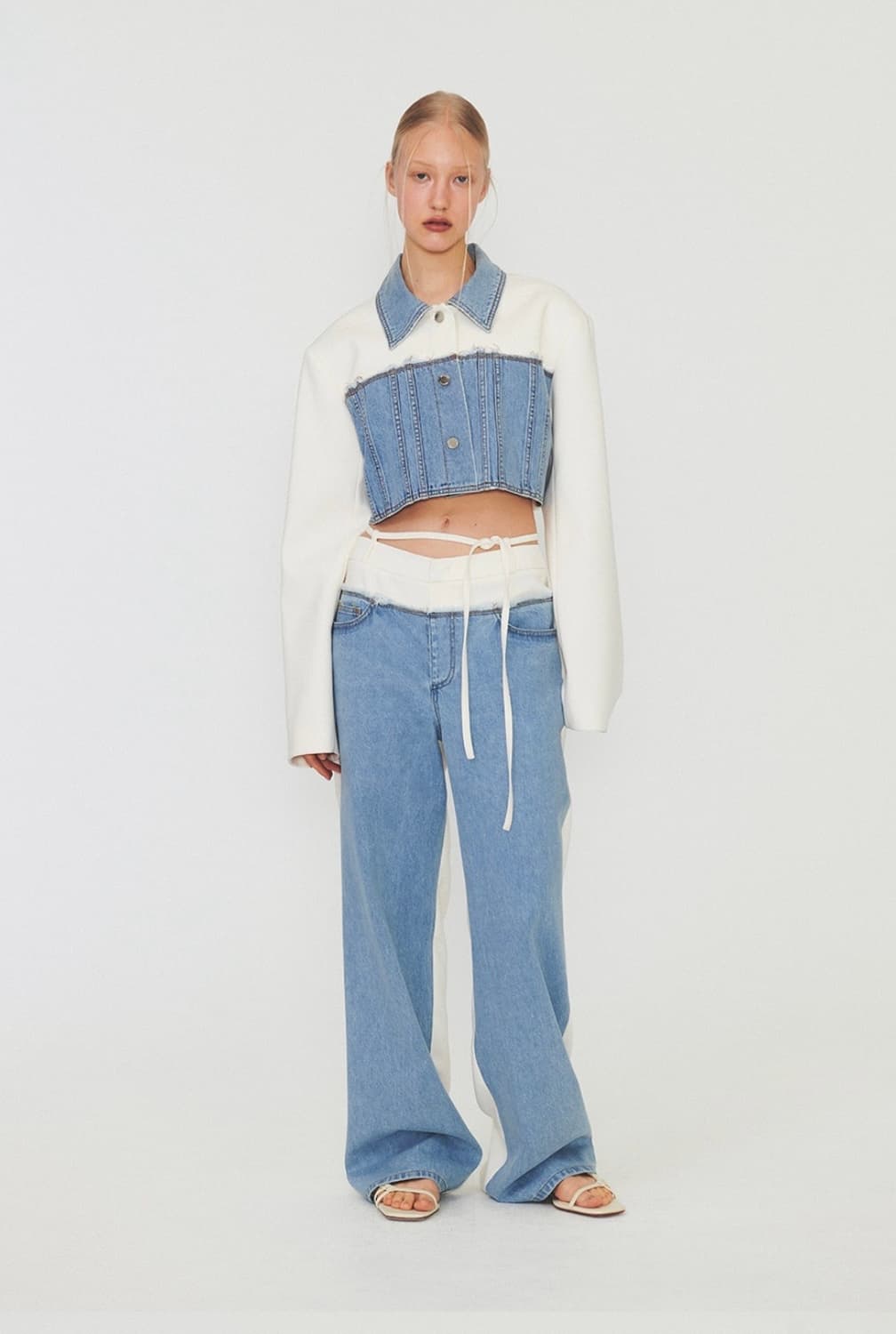 다이애그널 데님 믹스 자켓 상품이미지7