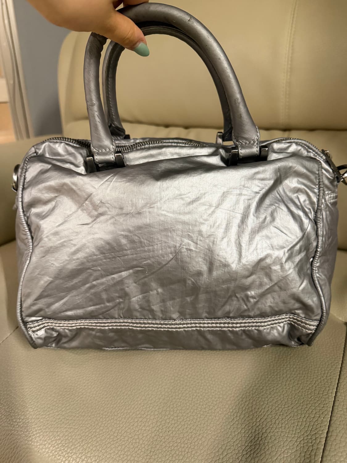 Diesel metal logo silver tote bag 상품이미지5