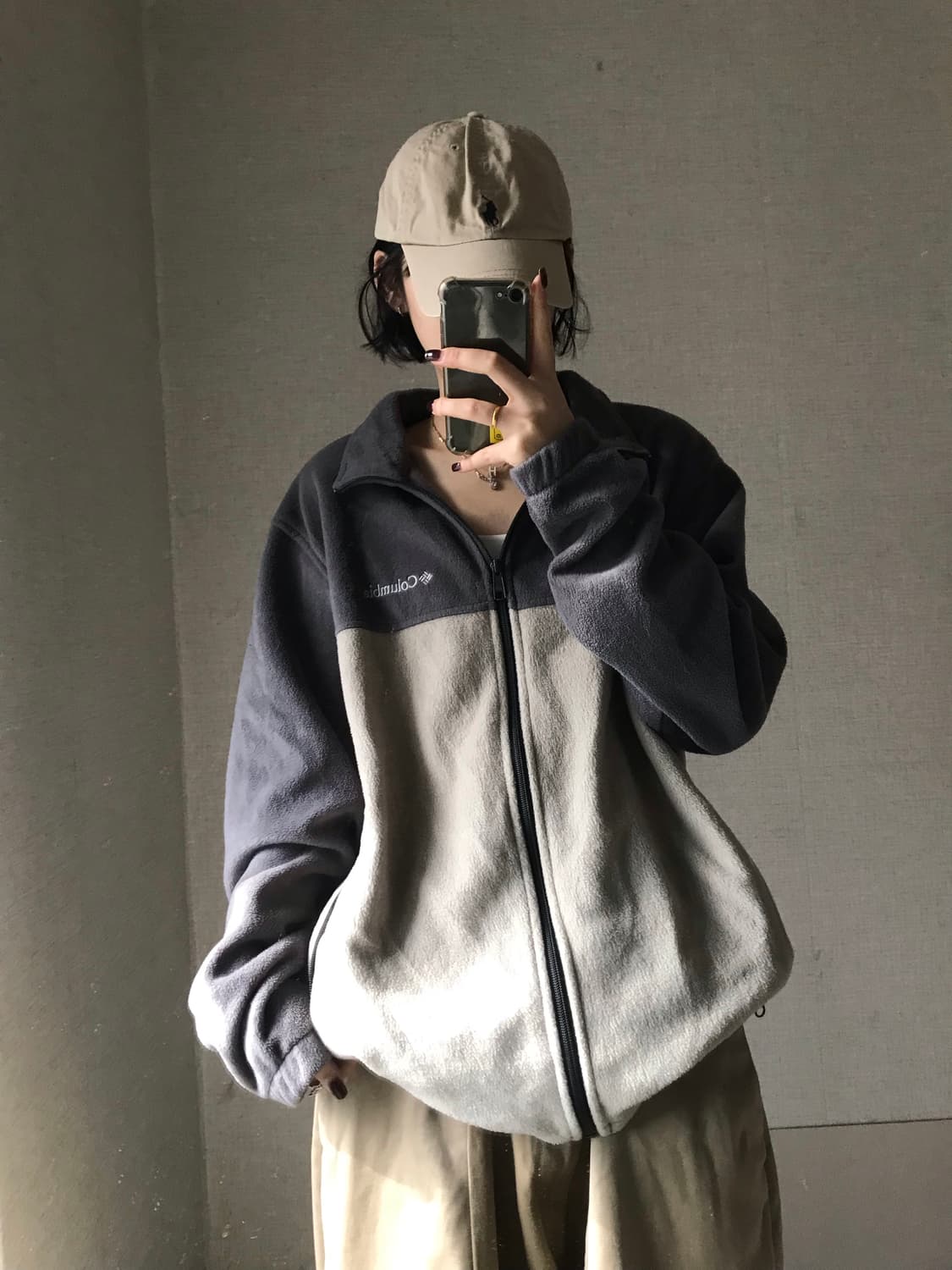 콜롬비아 그레이 아이보리 후리스 상품이미지1