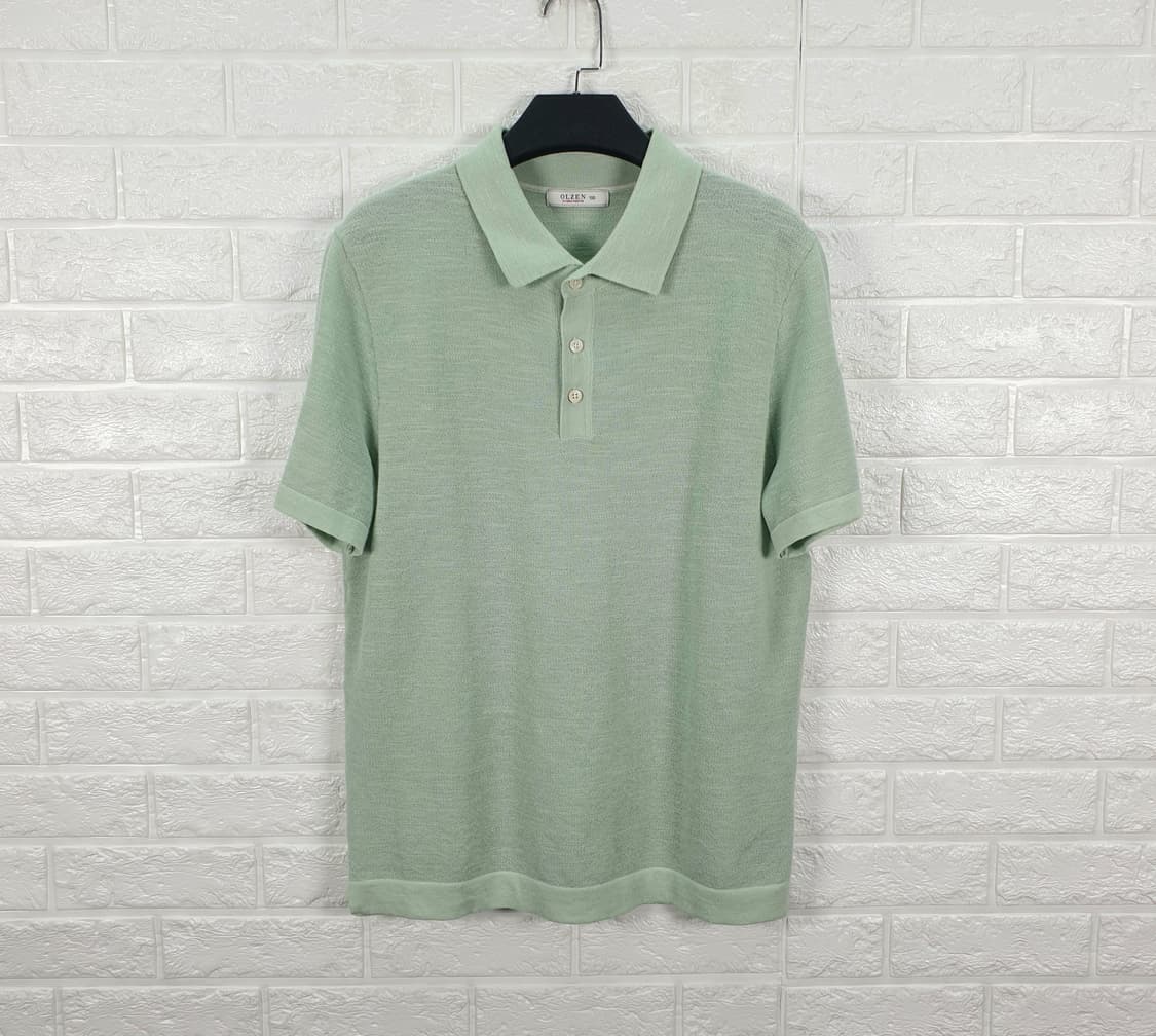 [100]올젠 카라 반팔 니트티 상품이미지4