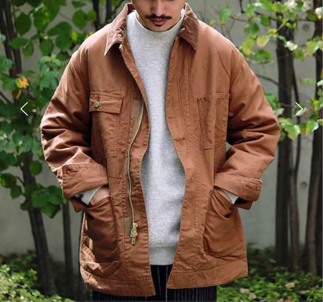 (3)언유즈드 UNUSED 덕 커버올 자켓 (브라운) 워크자켓 상품이미지1