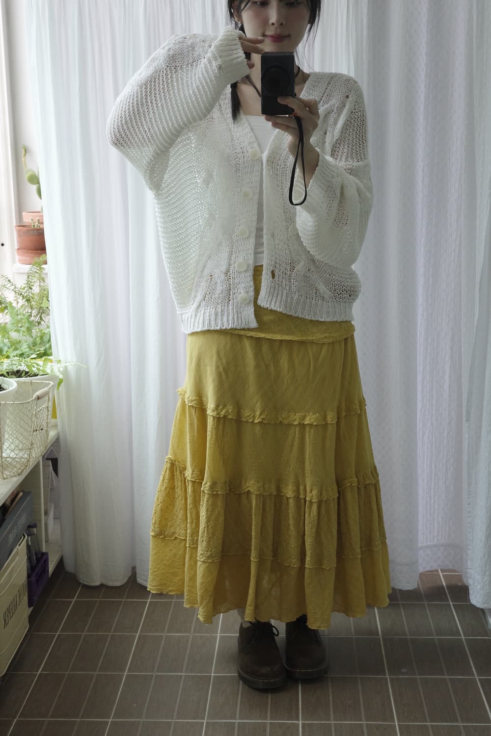 mustard vintage skirt 상품이미지4