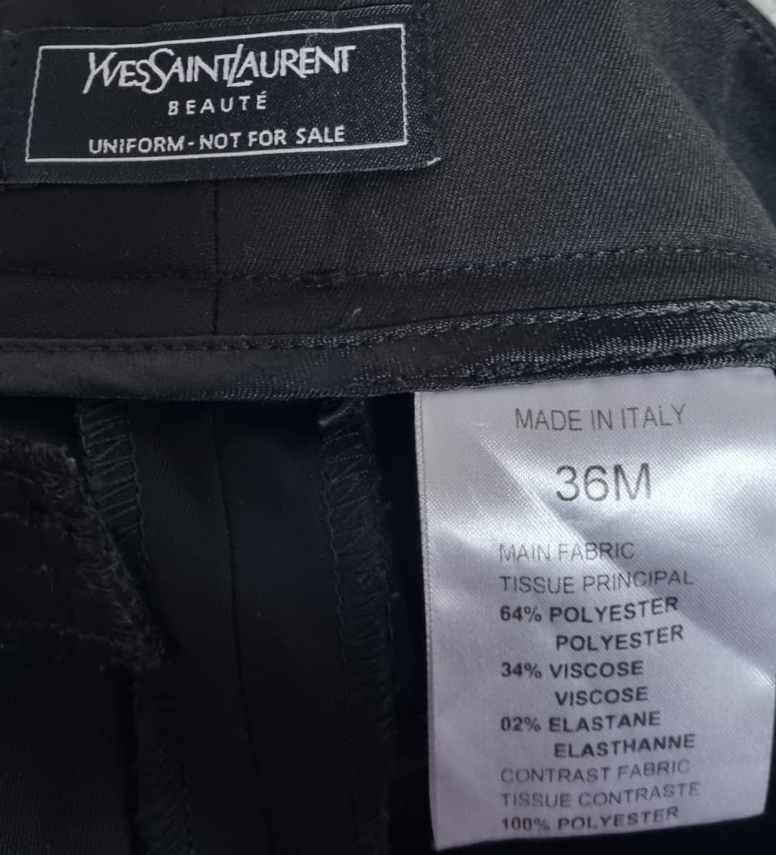 실측 28) 입생로랑 블랙 슬랙스 유니폼 상품이미지3