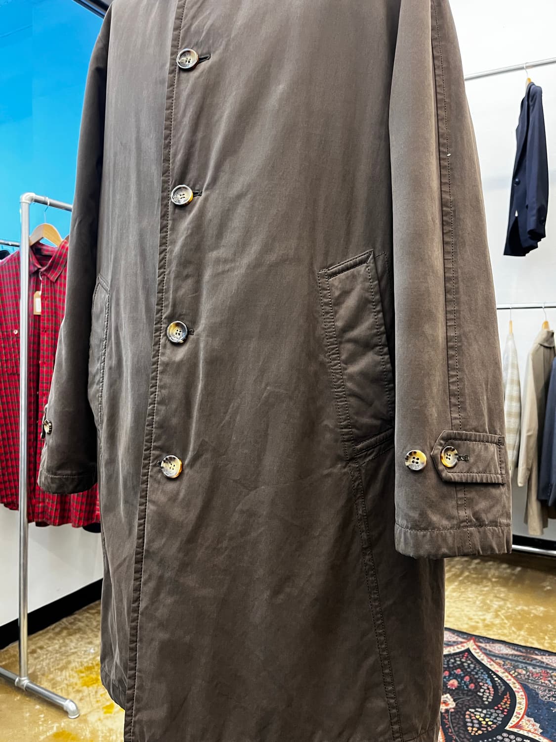 헨리 코튼 퀼티드 라이닝 싱글 코트 상품이미지3