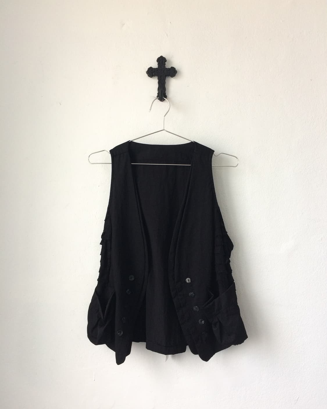 Side frill point open vest 상품이미지2