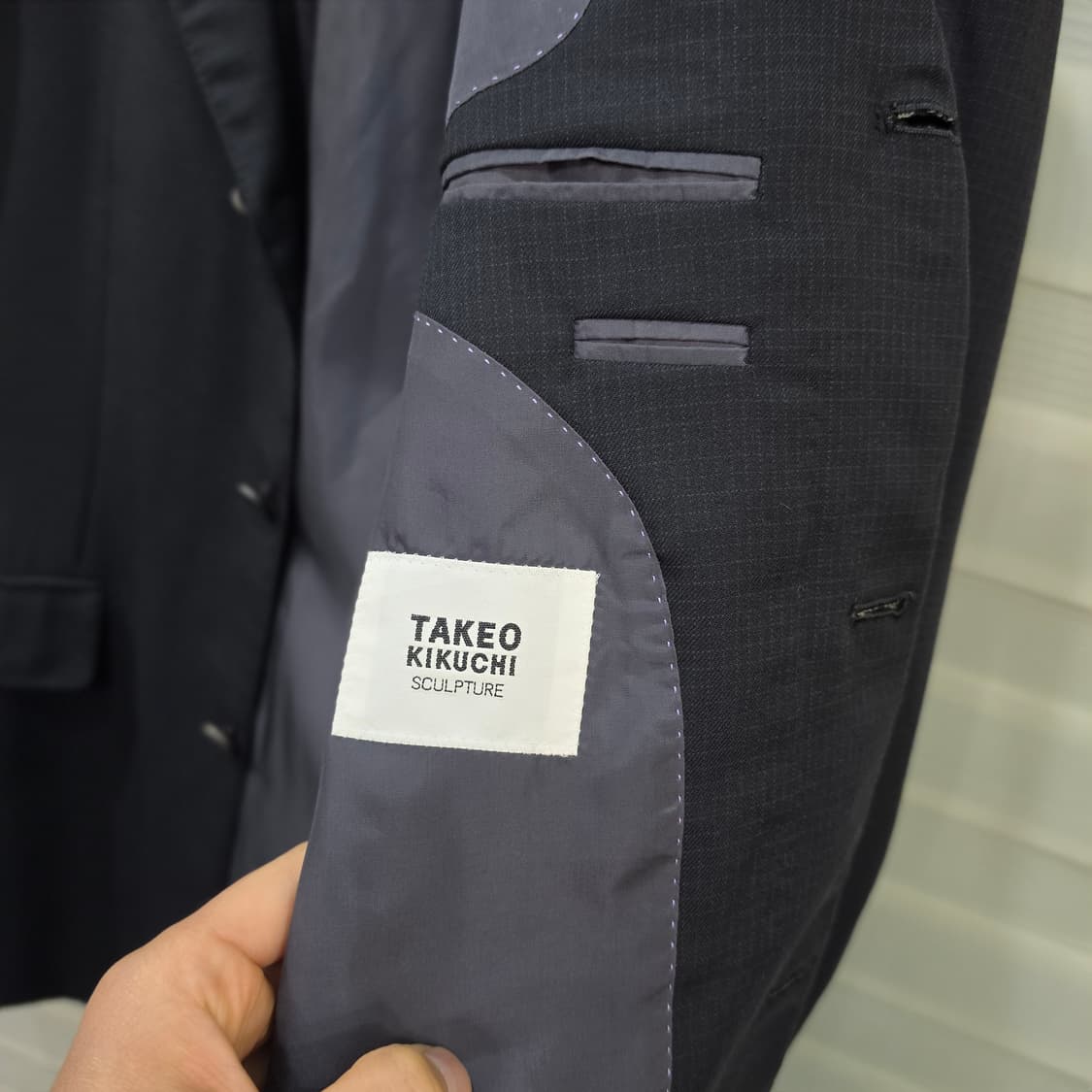 타케오키쿠치 잔체크 3버튼 블레이져 자켓- L-XL 상품이미지7