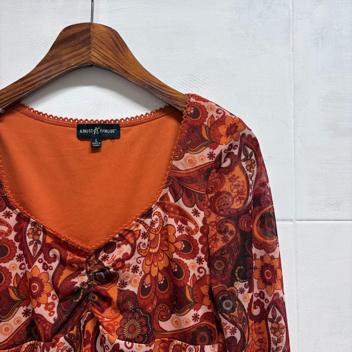 에스닉 히피 플라워 패턴 롱슬리브  상품이미지2