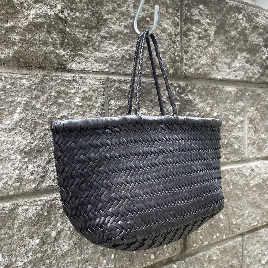 [OS] DRAGON DIFFUSION 블랙 레더 스물 위빙 토트백 상품이미지2