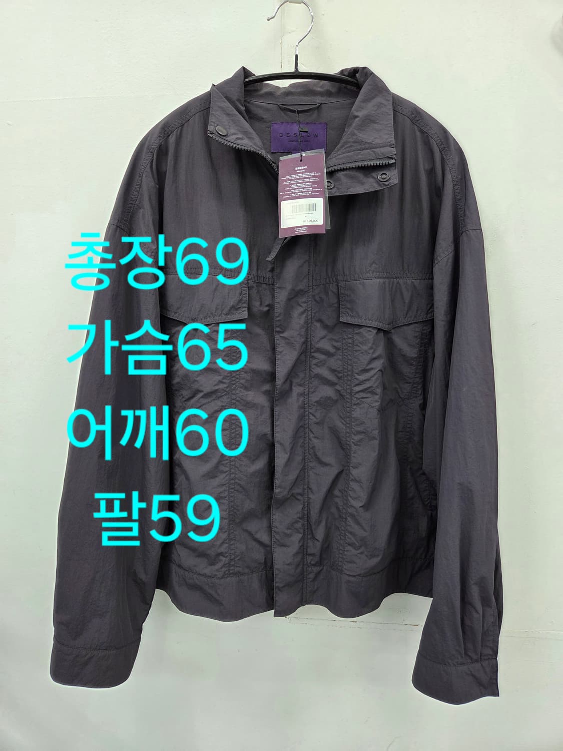 M [새상품]BESLOW 비슬로우 남성 바람막이 차콜 상품이미지1
