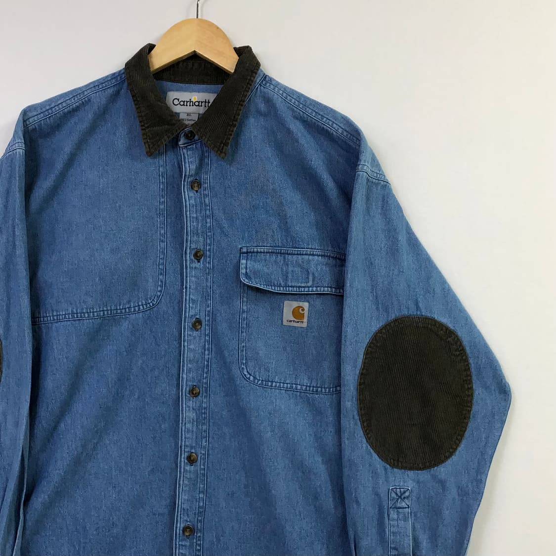 Xxl 칼하트 코듀로이넥 엘보 패치 데님 셔츠 상품이미지1