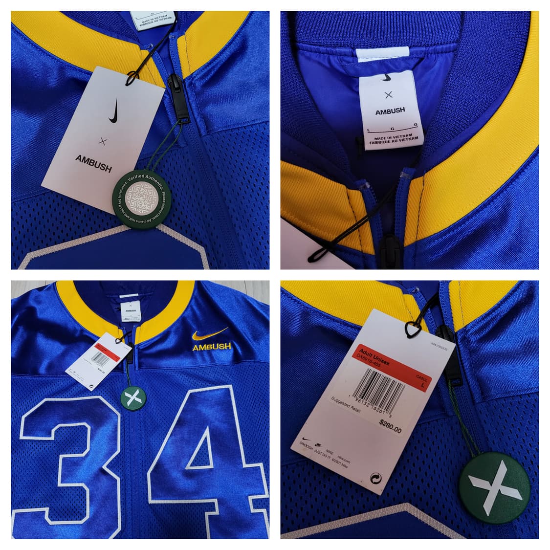 (새상품 US L) 나이키 엠부쉬 AMBUSH 자켓 딥로얄블루 상품이미지8