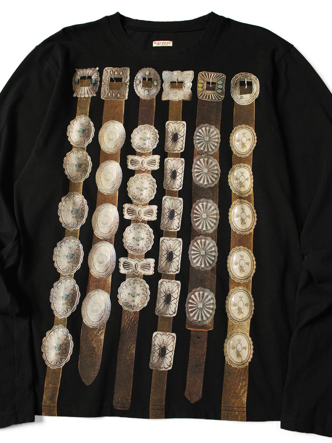 캐피탈 20 커튼 콘초 프린트 저지 크루 롱 티셔츠 블랙 3 상품이미지5