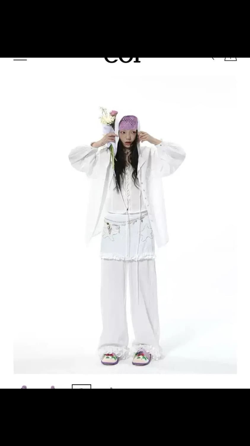 Shop cor 모리걸 모리룩 셋업 블라우스 바지 팬츠 스커트 치마 상품이미지3