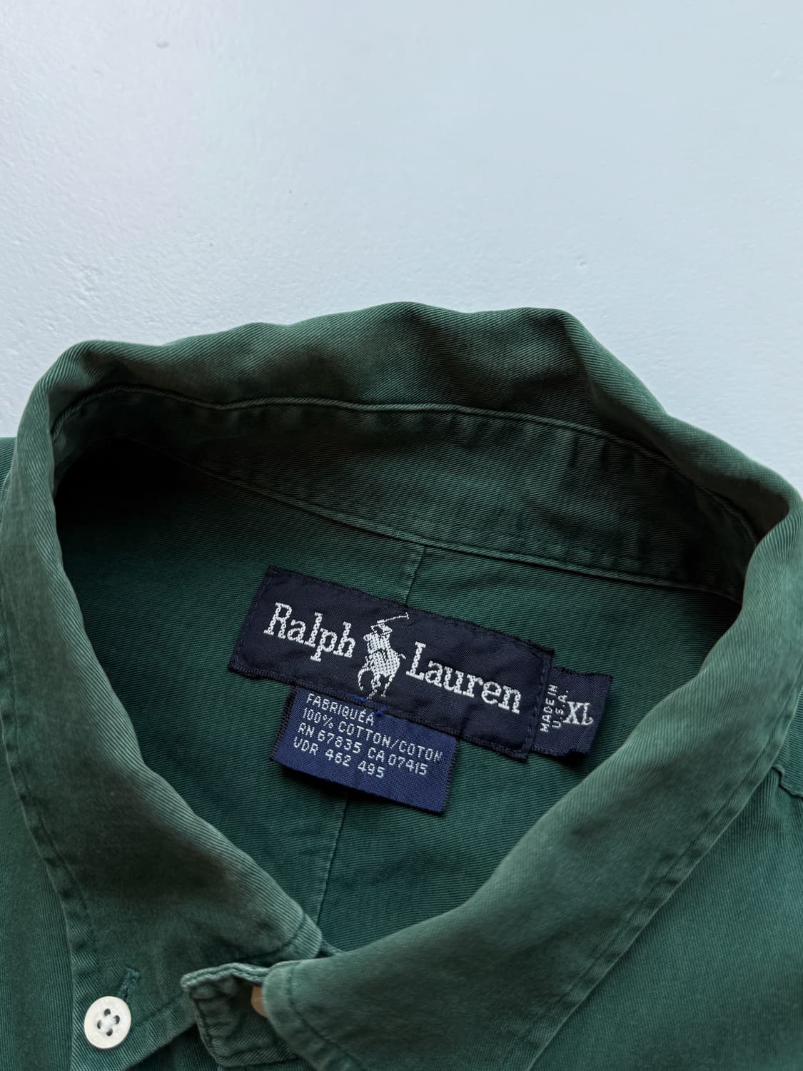 폴로 랄프로렌 90‘s USA 해비코튼 딥그린 셔츠 상품이미지4