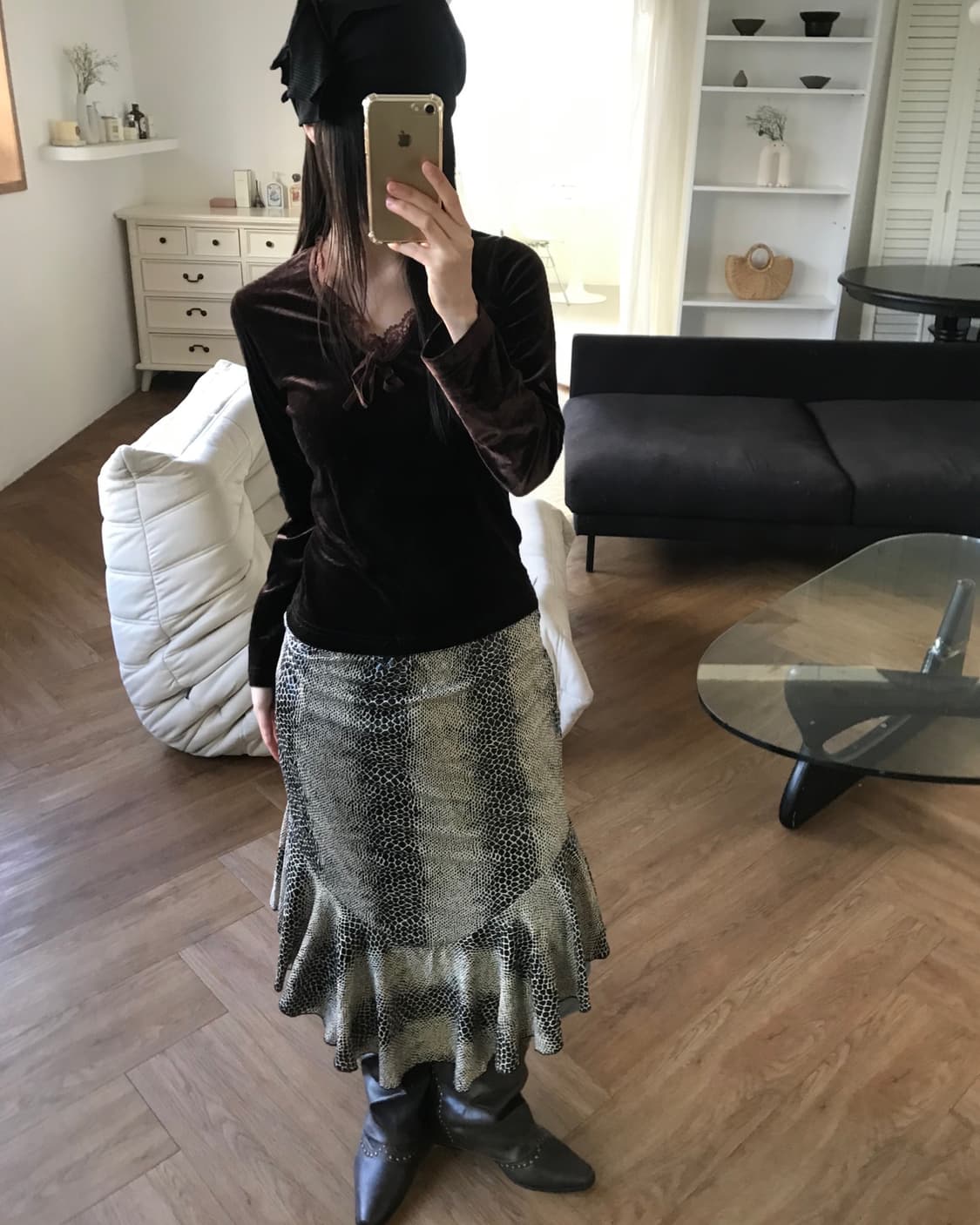 vintage pattern skirt 상품이미지4