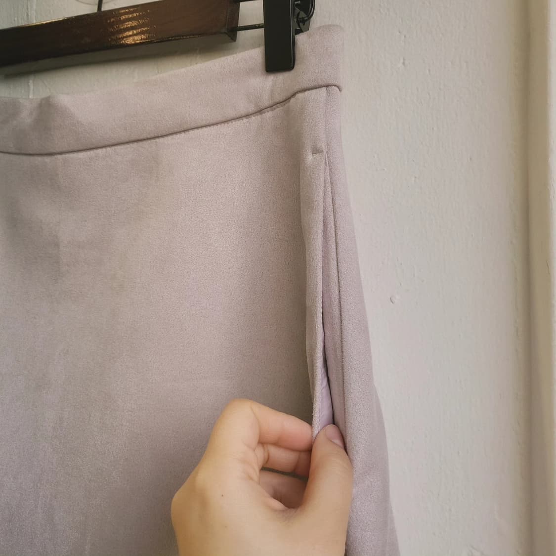 Rope picnic 스웨이드 핑크 스커트 상품이미지3