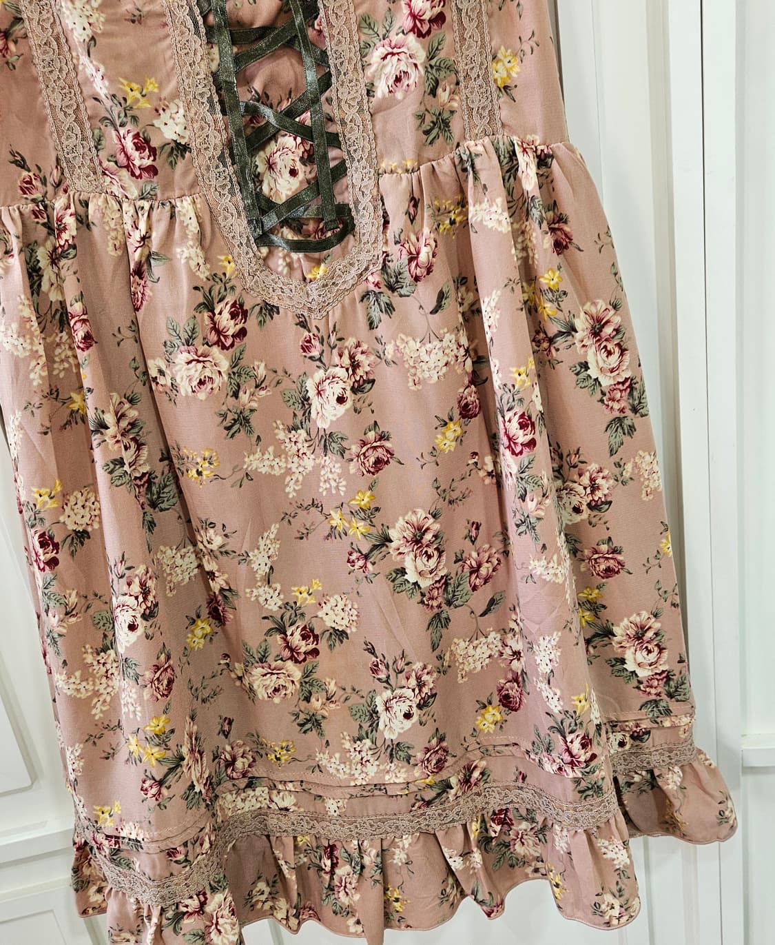 엑시즈팜 로즈 플라워 레이스 원피스 상품이미지5