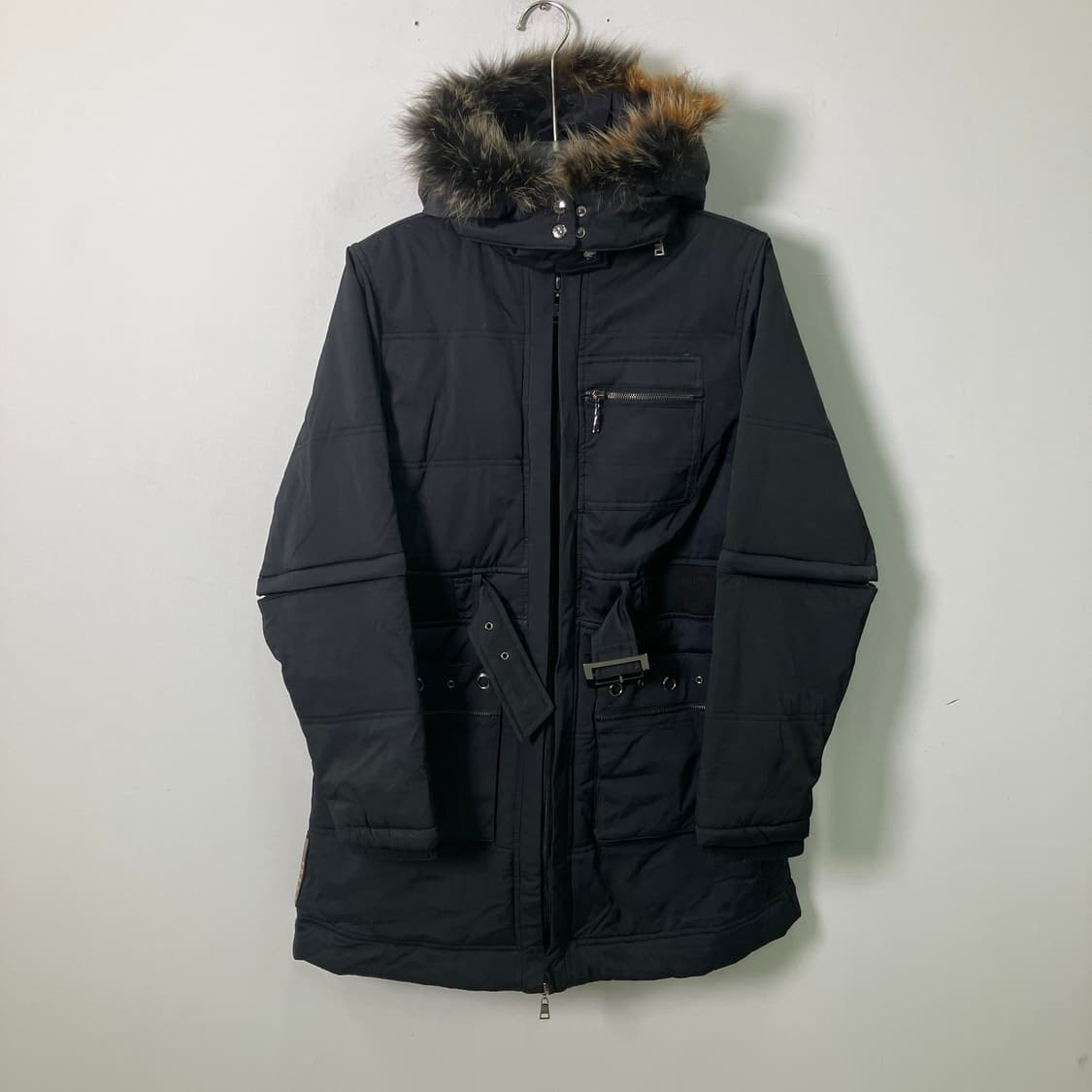 프라다 블랙 후드 퍼 야상 패딩  상품이미지1