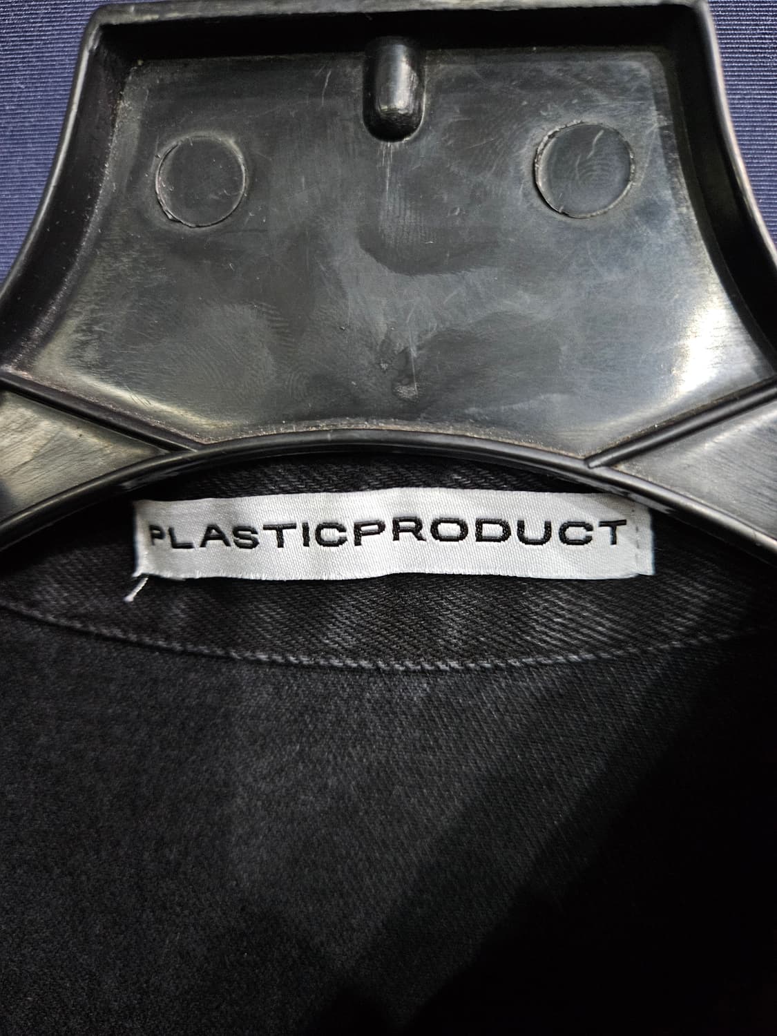 플라스틱 프로덕트 블랙컬러 남성 오버핏 90~95 데님셔츠  상품이미지3