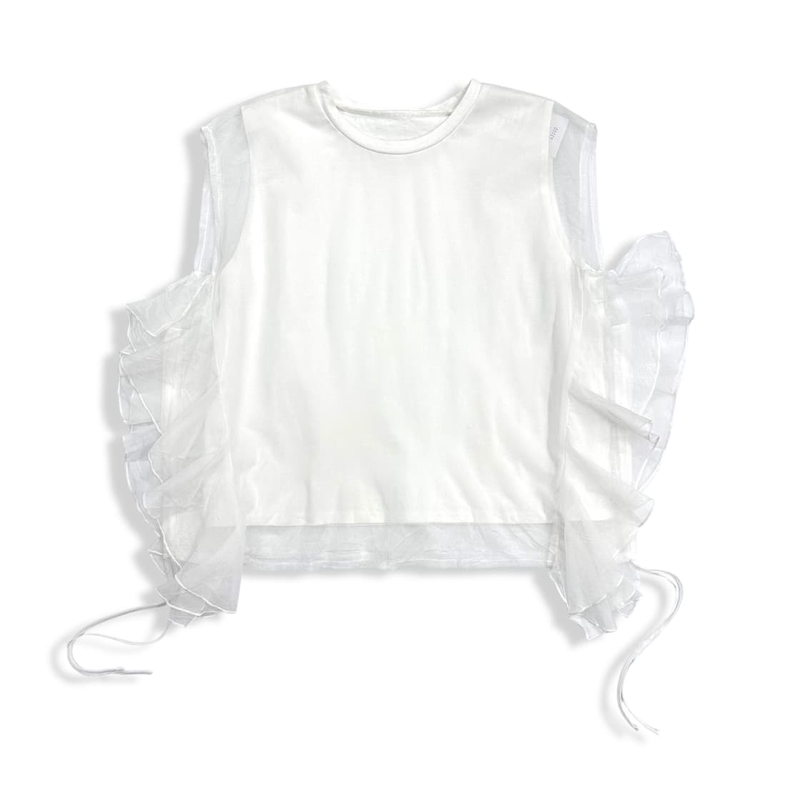 Side Frill Veil Sleeveless Top 상품이미지2