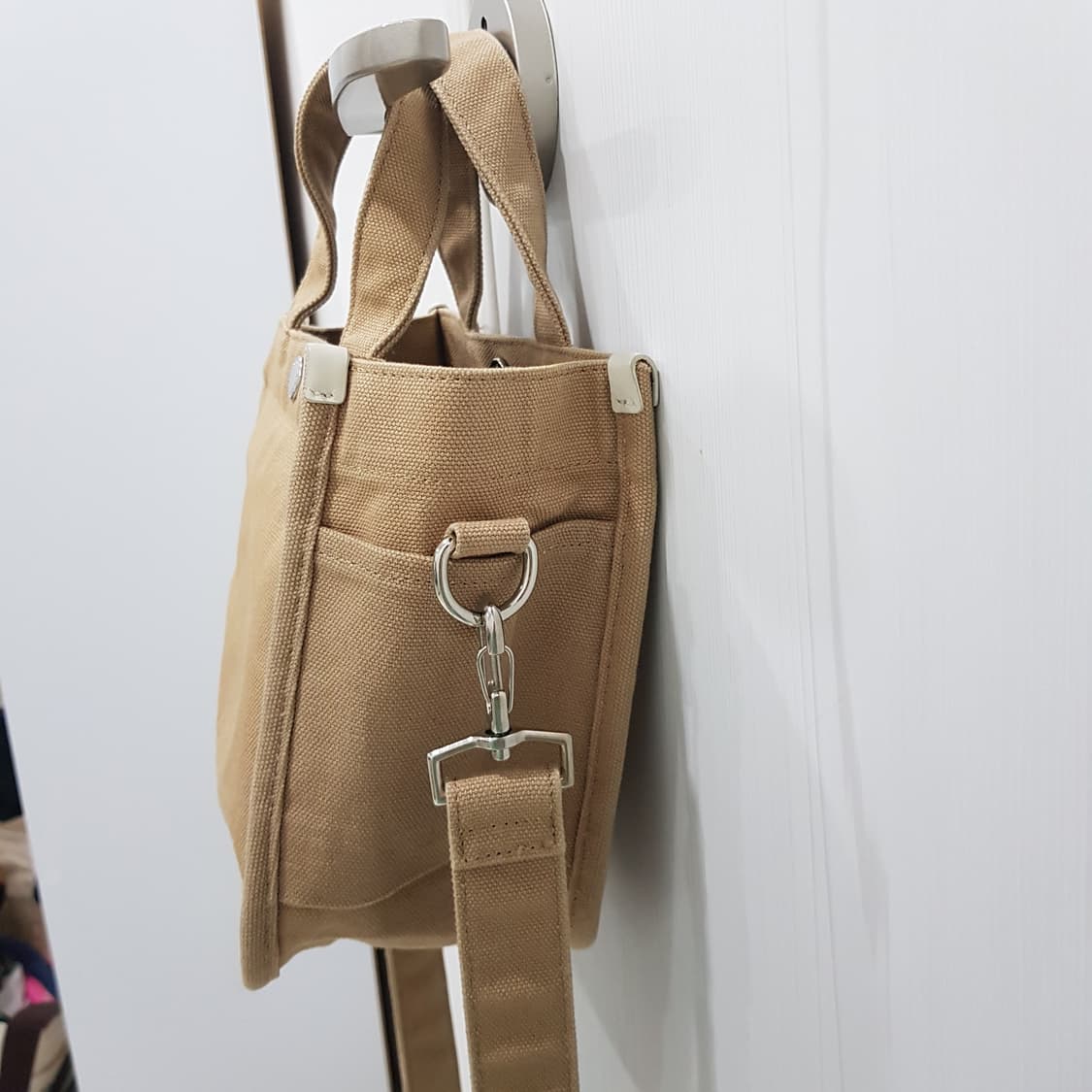 캉골 캔버스 미니 크로스 토트백 베이지 상품이미지4
