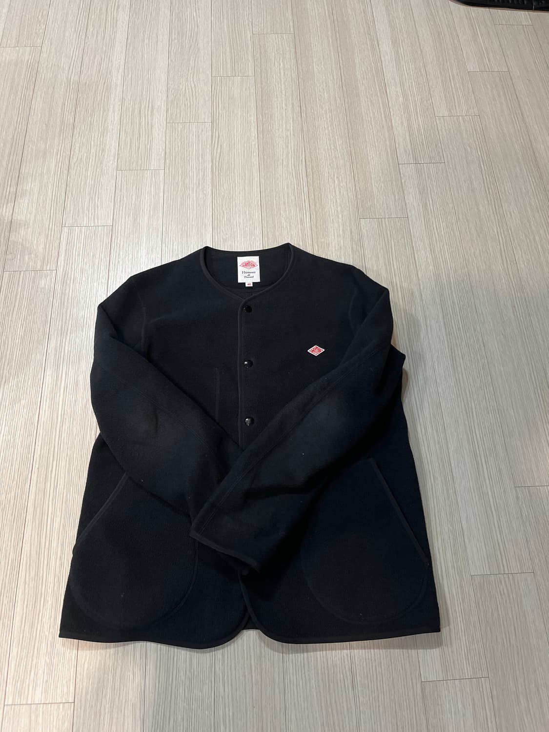 단톤 플리스 가디건 블랙 상품이미지4