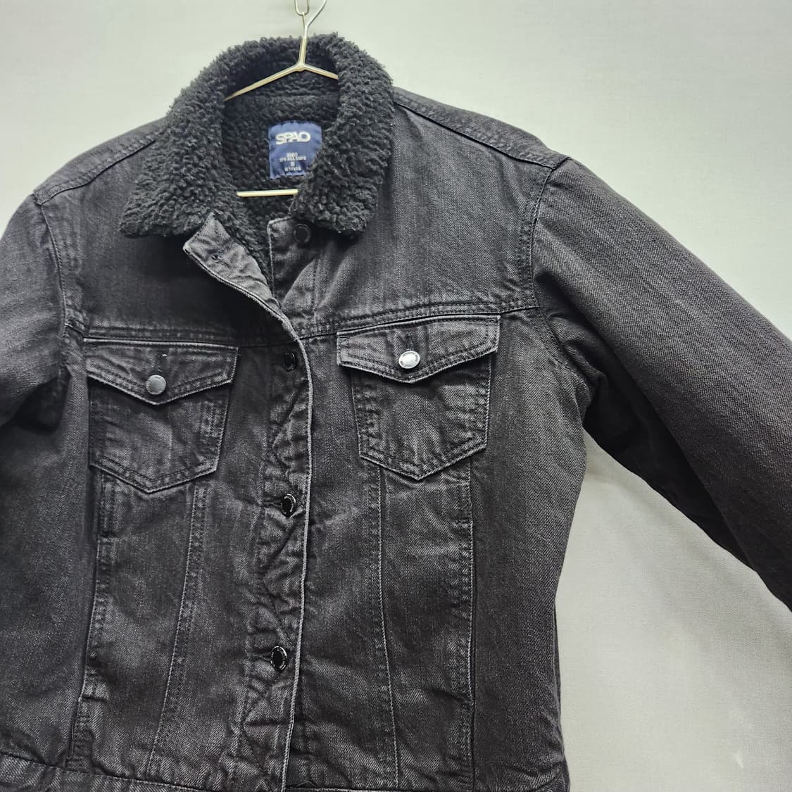 스파오 투포켓 크롭 흑청 자켓(양털) M 상품이미지2